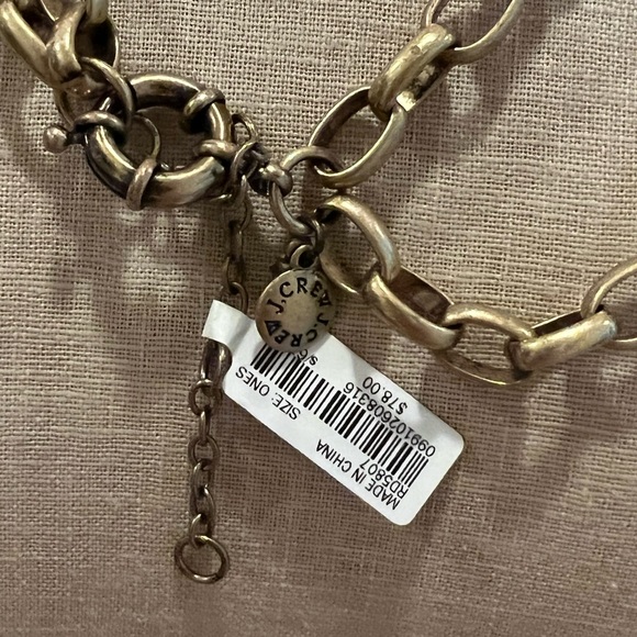 J.Crew Muted Gold Tone Double Strand Necklace with Coral Color and Crystals - Picture 3 of 5